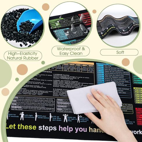 Waterproof Desk Mat - Excel Cheat Sheet Desk Pad, Contains Common Skills in Excel and Word Shortcuts, Large XL Gaming Mouse Pad, Office Keyboard Pad, Computer Mat with Excel Shortcuts (31.5x11.8in) in Saudi Arabia