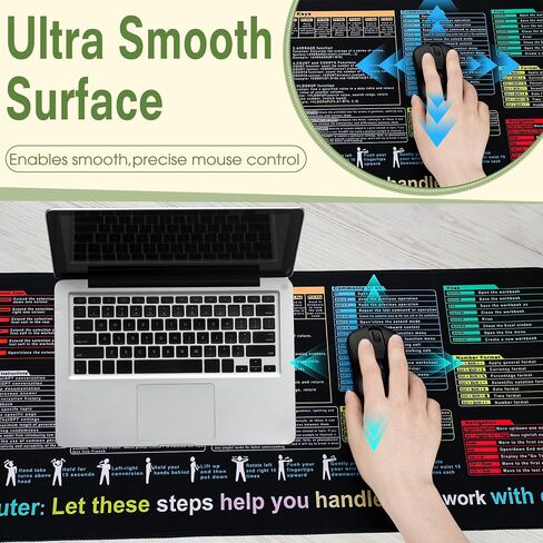 Waterproof Desk Mat - Excel Cheat Sheet Desk Pad, Contains Common Skills in Excel and Word Shortcuts, Large XL Gaming Mouse Pad, Office Keyboard Pad, Computer Mat with Excel Shortcuts (31.5x11.8in) in Saudi Arabia
