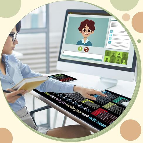 Waterproof Desk Mat - Excel Cheat Sheet Desk Pad, Contains Common Skills in Excel and Word Shortcuts, Large XL Gaming Mouse Pad, Office Keyboard Pad, Computer Mat with Excel Shortcuts (31.5x11.8in) in Saudi Arabia