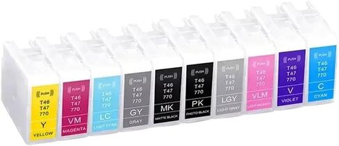 Compatible 10 Color Refillable Ink Cartridges Set Compatible with SC-P700 P700 P900 P708 P908 Without Chip Reset(10color No Chip) in Kuwait