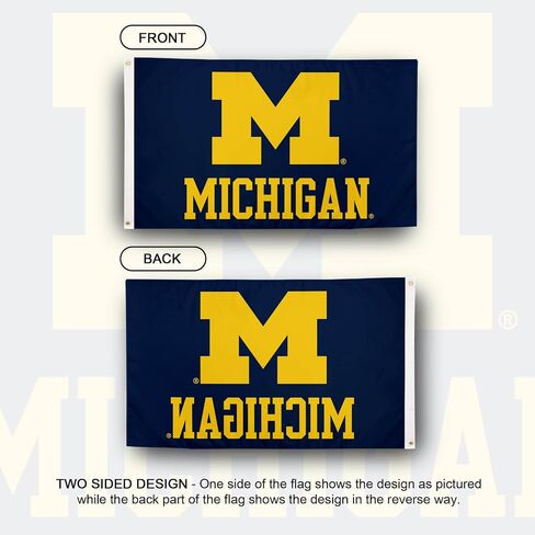 Desert Cactus University of Michigan Flag Wolverines UM U of M Flags Banners 100% Polyester Indoor Outdoor 3x5 (Design 3) in Saudi Arabia