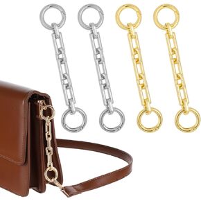4.5 Inch Purse Strap Extender, 4 Pcs Purse Extender Chain Bag Chain Straps Charms Short Chains for Handbags Shoulder Cross-Body Clutch