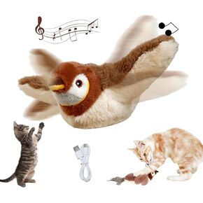 Cat Toys, Catnip Toys for Cats, Flapping Bird Interactive Cat Toy for Kitten or Small Dogs, Chirping, Rechargeable,Touch Activated
