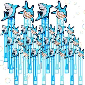 24 PCS Shark Party Favors Bubble Wands Bulk Under the Sea Mini Bubble Wands for Ocean تحت عنوان لوازم أعياد الميلاد ، وهدايا Goodie Bag Stuffers