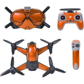 Bright Orange Carbon Fiber Waterproof Decal Skin Protective Cover Compatible with Drone Goggles Remote Controller Accessories Compatible with Various Models