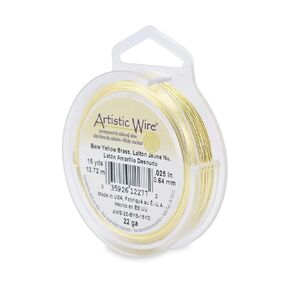 Artistic Wire, 24 Gauge Bare Yellow Brass Craft Jewelry Wrapping Wire, 20 yd