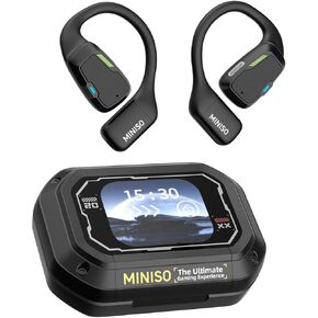 MINISO M98 AI Translation Earbuds Real Time, LCD Touch Screen Translator Earbuds for 135 Languages, fit iOS & Android, Two-Way Translation Headphones Translating Device for Travel Business Learning
