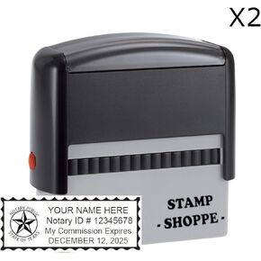 Texas Notary Grey Stamp Self Inking | Printy 4913, 2.3x0.81 Inch Rectangular Prints | Texas (Stamp)