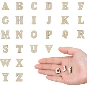 Giantree 208Pcs Wooden Letters, 0.6 Inch Wood Burning Letters, Letters for Crafting Unfinished Wood, Wooden Alphabet Letters Spelling Educational Kits for Arts DIY Craft Home Decor(Letter)