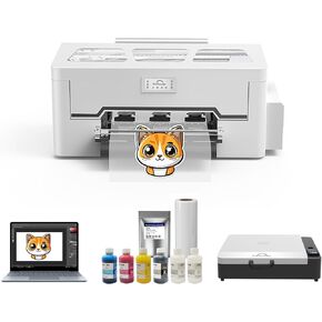A3 DTF Printer with Computer,XP600 Printhead Transfer Printing Machine with White Ink Circulation & Stirring System, Auto Cleaning