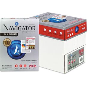 Navigator NPL11205R Platinum Paper 99 Brightness 20lb 8-1/2 x 11 White 2500/Carton