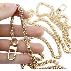 HEEHEE 55.1"(140cm) Mini Purse Chain Strap Delightful Extending DIY Metal Lantern Chains Replacement Straps with Buckles Wide 6mm Gold 1 Pack for Shoulder Cross Body Handbag