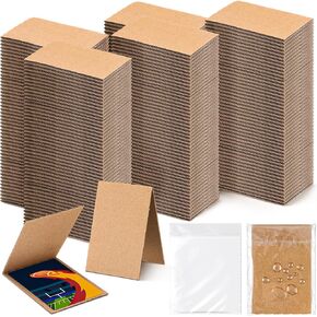 300 Sets Cardboard Sleeves Folded 3 x 4.5 Inches 150 Corrugated Card Shipping Protector 150 Plastic Protector for Sports Cards, Trading Cardboard Shipping Supplies