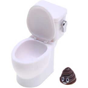 1/12 Mini Toilet Toy Toilet with Flush Sound Dollhouse Miniature Toilet for Dollhouse Bathroom Accessories
