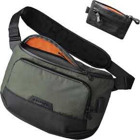 ALPAKA Bravo Sling Max and Zip Pouch,8L RFID-Blocking Sling Laptop Bag for Men with Maglockz Buckle, Lockable Zips & External USB Port-Cash and Card Zip Wallet with YKK Zipper, EDC Pouch for Men