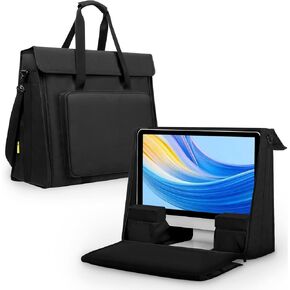 27-32 inch monitor Carrying Tote Bag for iMac All in One monitor Desktop Computer Bag Multi layer storage bag included Shoulder Strap Black