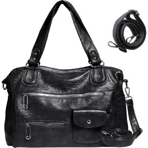 Women’s Tote Messenger Bag for Work, Fits 13.5″ Laptop/iPad, Vegan Leather Multi-Pocket Large Crossbody & Shoulder Bag