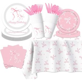 Wildflower Birthday Party Decorations, Floral Party Supplies Disposable Paper Plates Napkins Cups Cutlery Tablecloth and Banner for Spring Floral Baby Shower Birthday Party Decorations, Serves 24