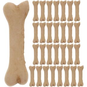 30pcs Mini Skeleton Bones for Crafts: 0.75x0.16inch Resin Small Miniatures Bones Fake Model for Doll House Decor Halloween Party Supplies Women Men