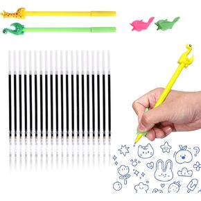 20Pcs Magical Pen Refills for Magic Practice Copybook,Invisible Ink Pen with Writing Training Aid Pencil Grip for Preschool Kids,Children Calligraphy Refills Set