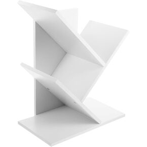 NUOBESTY Small White Bookshelf Book Shelf Organizer Cube Bookshelf Vinyl Record Storage Book Storage Rack