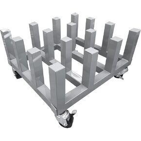 Signworld Heavy Duty Media Roll Mover Mobile Storage Cart Rack – Holds 16 Rolls Gray