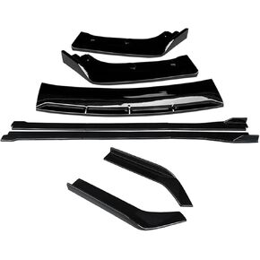 Spoiler Separator, Car Front Bumper Splitters Lip Body Kit Spoiler Side Skirts Extensions Rear Wrap Angle Shark Fins ABS Compatible with Lexus GS 2016-2020(Gloss Black)
