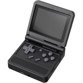 LACOS Powkiddy V90 Mini Foldable Handheld Retro Game Console, 64G with 6000 Games, 3.0-inch IPS Screen, Portable Arcade, Rechargeable, Black