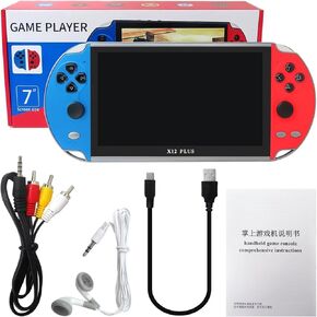 Built-in 10000+ X12 Plus Games Retro Portable Handheld Video Game Console 7 Inch 16GB Color LCD Kids Color Game Player