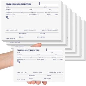 6 Pcs Telephone Prescription Pads Rx Pad Pharmacist Notepad 50 Sheets Telephone Prescription Paper for Doctor Pharmacist Veterinary Hospital Gifts