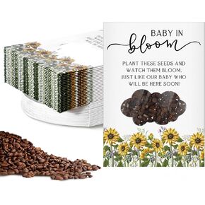 Fumete 100 Pack Classic Style Baby in Bloom Baby Shower Favors Baby in Bloom Seed Packets Wildflower Seeds Party Favor with Window Envelopes Resealable Organizer Storage Bag for Gender Reveal Party