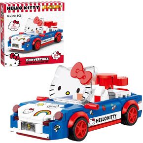 شملت SANRIO Hello Kitty مخصصة مرخصة رسميًا مع وجه مفصل للوجه والملصقات 294 قطعة مجموعة من الطوب متعدد الألوان