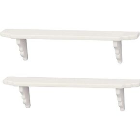 2pcs رف جدار دمية بيضاء ، Doll House Storage Wall Shelf for Kitchen Scene Dollhous