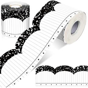 65. 6ft Black and White Composition Notebook Bulletin Board Border Composition Notebook Classroom Decor Posterboard Bulletin Board Trim for Office School Classroom Chalkboard Decoration