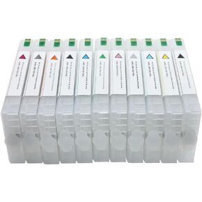200ML 11 Color Set Empty Refill Ink Cartridge with Chip Compatible with SureColor P5000 Printer with Ink Bag T913 T9131 T9139 T913A T913B