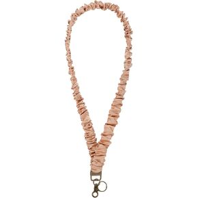 Cute Scrunchie Lanyard for Women,Aesthetic Elastic Lanyard for ID Card Holder and Wallet Strap, Trendy and Durable Neck Lanyard for Teachers, Nurses(Brown Stripe)