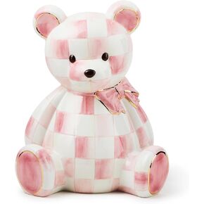 MACKENZIE-CHILDS Rosy Ceramic Bear Bank, Decorative Piggy Bank for Saving Money