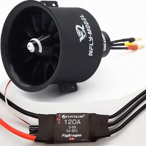 EDF 80mm 2200KV Remote Control Jet 12 Blade Fan Brushless Motor w/ESC 120A(3~6S) After Balance Test