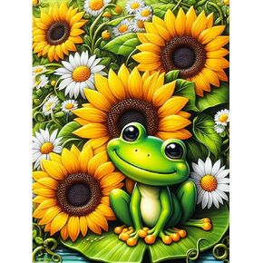 Anuver Frog Diamond Painting Kits for Adults, 5D DIY Diamond Art Kits for Beginners, Full Drill Diamond Painting Kits for Home Wall Decor, 12x16 Inch