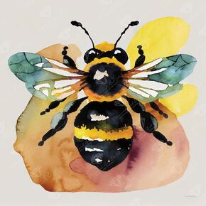 Diamond Art Club Watercolor Bee Diamond Painting Kit ، Fun Diy Crafts للبالغين ، قماش فن الماس المستدير للمبتدئين ، 9 "× 9" (22.8 سم × 22.8 سم)