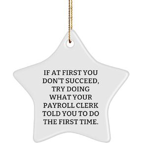 Payroll Clerk Gifts for Christmas - Funny Star Ornament from Gifts from Friends for Payroll Clerk