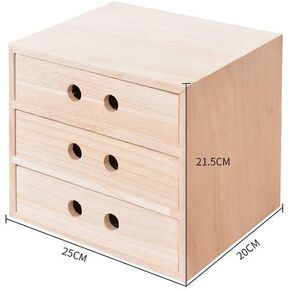 A4 Desktop File Cabinet Data Cabinet Drawer File Storage Cabinet File Box Office Supplies Portable and Tidy Storage Box-Wooden (Color : 30X25X14.5CM) (Color : B) (A)