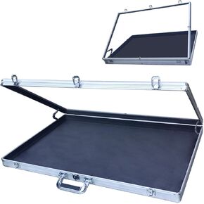 حالة عرض معرض تجارة الألومنيوم المحمولة مع لوحات البولي كربونات قابلة للقفل 32 "x22" مجوهرات/علبة عرض قابلة للتحصيل