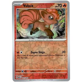 Pokemon - Vulpix 037/165 - Pokemon 151 - Reverse Foil - Single Card
