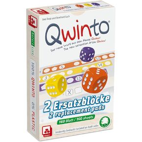 4139 - QWINTO - Natureline - Replacement Blocks Set of 2 - Plastic-Free & Sustainable Dice Game, Red, Blue, Yellow, Purple