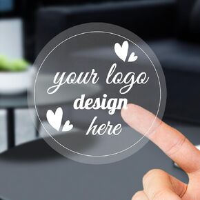 Custom Clear Transparent Stickers: Personalized Business Logo & Text Image Photo Clear Labels Stickers - Waterproof