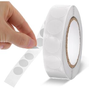 1roll 1000PCS White Circle Stickers Kraft Paper Blank Circle Stickers 0.51 Inches Dot Tape Dots Waterproof Round Sticker Self-Adhesive White Round Labels Blank Circles Sticker Labels to Write on