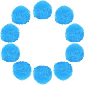 uxcell 2 Inch Faux Fur Pom Pom Balls, 10 Pcs White Fluffy Soft Faux Fur Pom Poms for Hats with Elastic Loop for DIY Knitting Hats Keychain Scarves Gloves Bags Shoes Accessories
