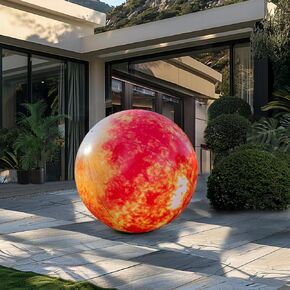 OZIS 40’’ Large Inflatable Globe, Inflatable Earth Planet Balloon with LED Light and Air Pump Hanging Airtight PVC Solar System Balloon for Educational Institution/Planetarium/ChurchStore Decoration