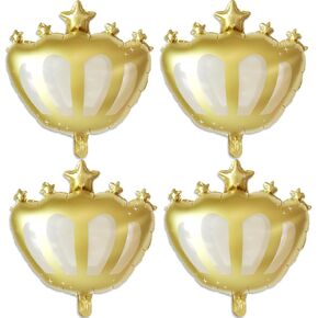 4 PCS Crown Balloons, Pink Crown Balloon for Birthday, Wedding,Baby Shower Princess Party Decorations
